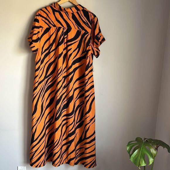 Anthropologie Orange and Black Zebra Print Dress - Picture 5 of 14